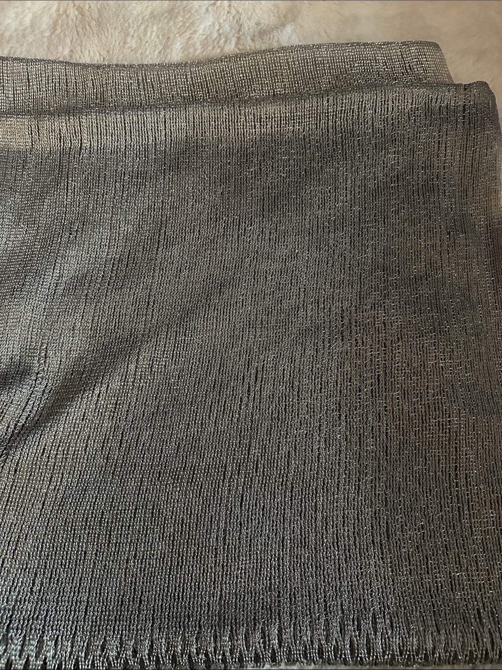 Women's Metallic Knit shall  in Grey